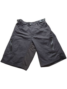 ZOIC Ether MTB Shorts Men’s M Black Trail Cycling Zip Pocket 11” Inseam